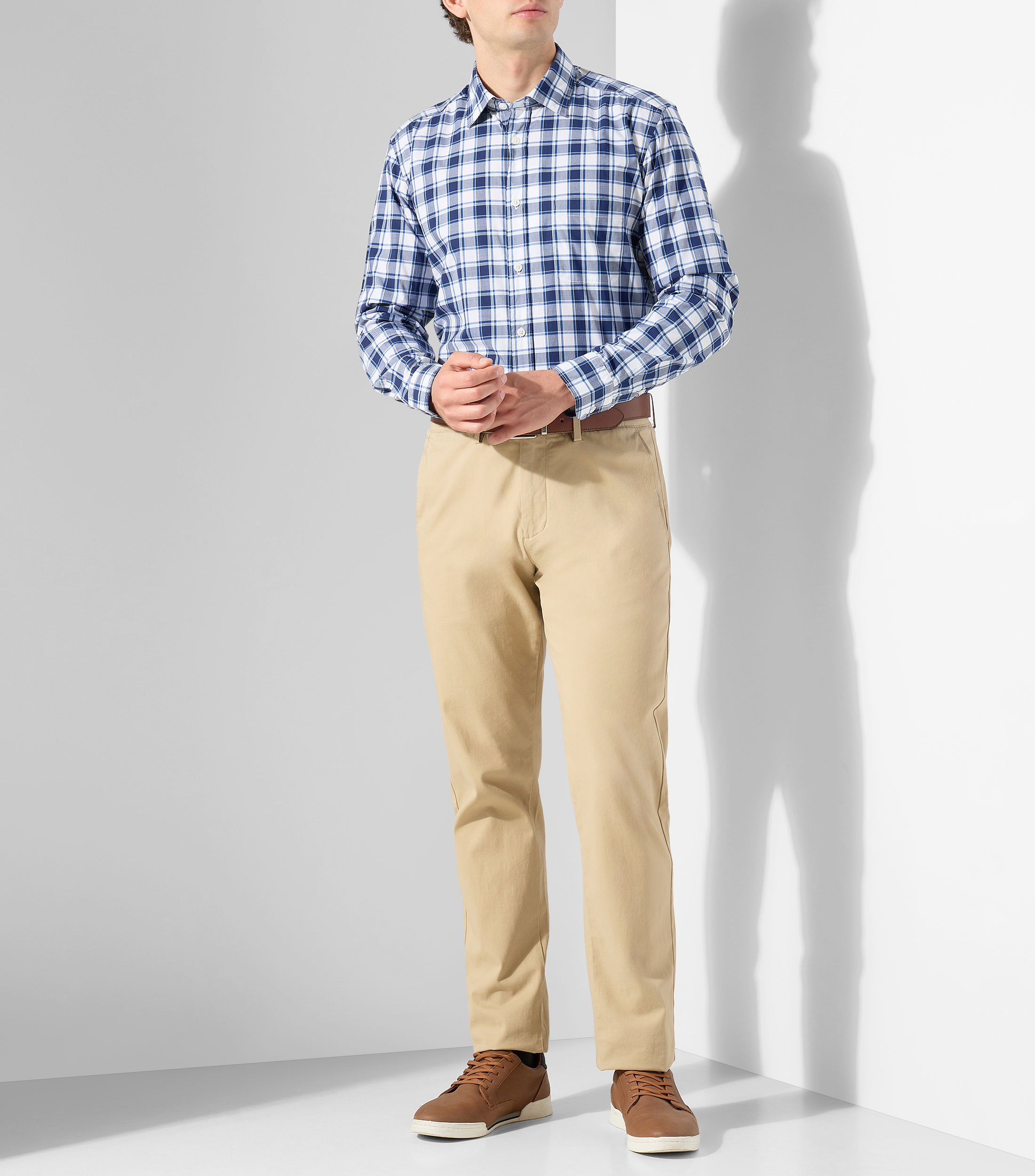 Camisa a cuadros manga larga Hombre